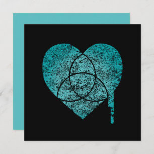 turquoise chart heart invitation