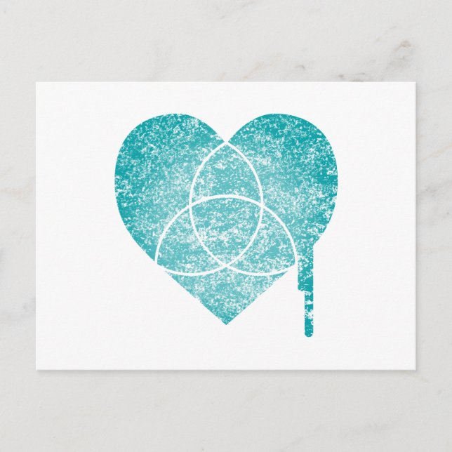 turquoise chart heart postcard (Front)