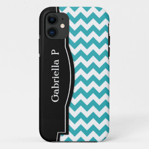Turquoise Chevron Black Frame iPhone 5 case