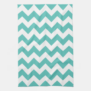 Turquoise Chevron Zigzag Kitchen Towel