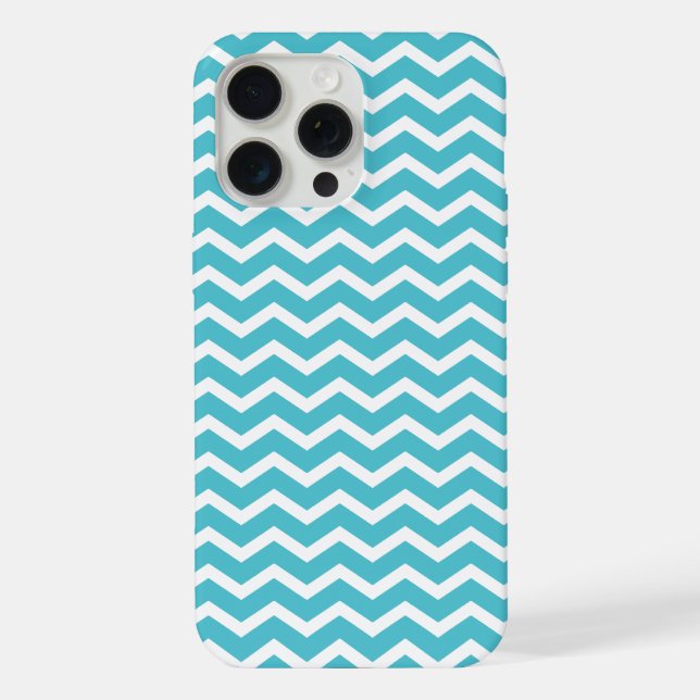 Turquoise Chevrons Pattern iPhone Case (Back)