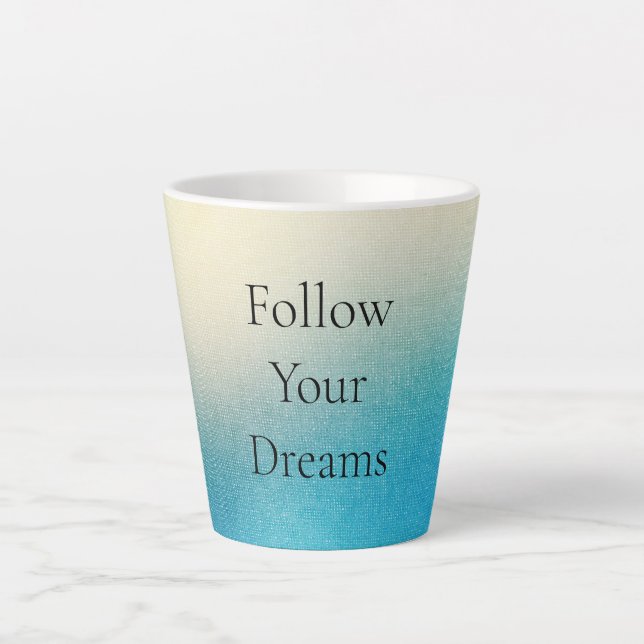 Turquoise Chic White Aqua Blue Latte Mug (Front)