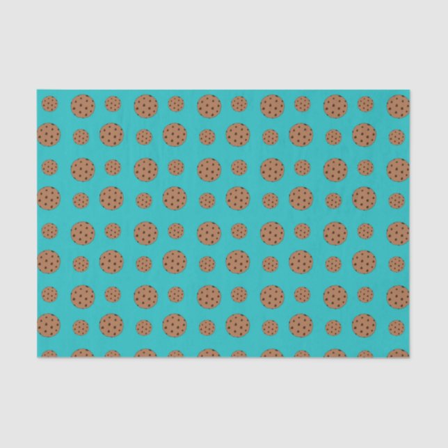 Turquoise chocolate chip cookies tissue paper (Front)