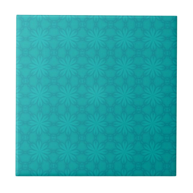 Turquoise Christmas Snow Ceramic Tile (Front)