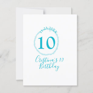 Turquoise circle. Round glitter 10th birthday bold Postcard