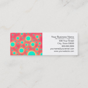 Turquoise Circles over Bright Pink Modern Design Mini Business Card