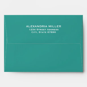 Turquoise Classic Type Back Flap Return Address Envelope