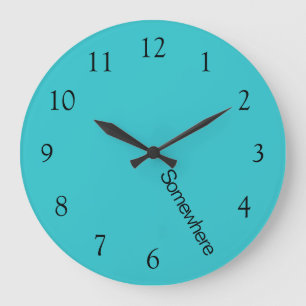 Turquoise Coastal 5 O'Clock Somewhere Large Clock