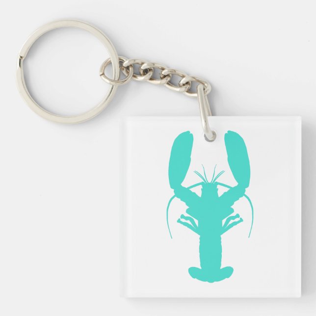Turquoise Coastal Lobster Key Ring (Front)