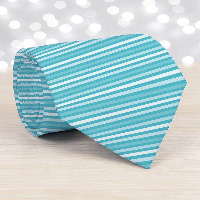 Turquoise Color Stripes Necktie (Creator Uploaded)