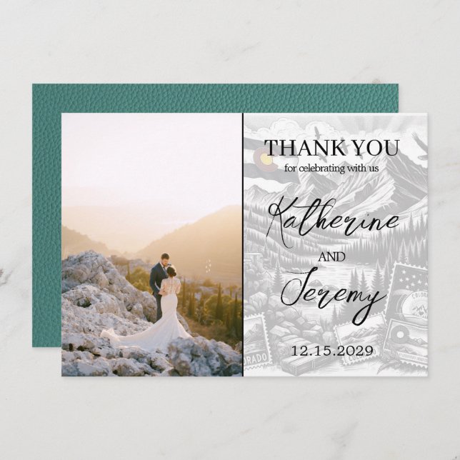 Turquoise Colorado Passport Thank You Card (Front/Back)