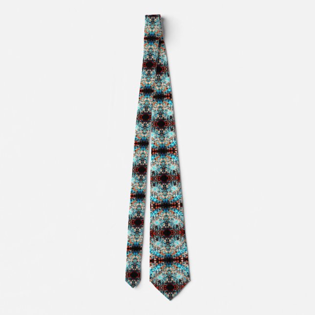 Turquoise Colour Burst Neck Tie (Back)