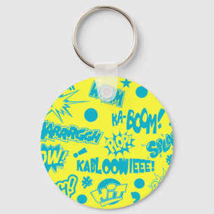 Turquoise Comics Call-Outs Key Ring