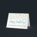 Turquoise Confetti Daughter in Law Birthday Card<br><div class="desc">Birthday card for daughter in law with turquoise and gold modern glitter confetti pattern. Please note glitter effect is photographic effect only.</div>