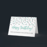 Turquoise Confetti Daughter in Law Birthday Card<br><div class="desc">Birthday card for daughter in law with turquoise and silver modern glitter confetti pattern. Please note glitter effect is photographic effect only.</div>
