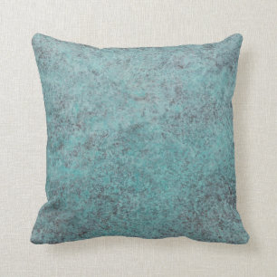 Turquoise Copper Patina texture gift Cushion