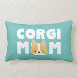 Turquoise Corgi Mum Lumbar Cushion
