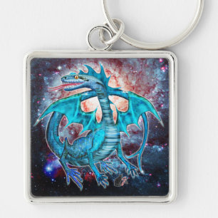 Turquoise Cosmic Dragon Key Ring