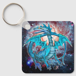 Turquoise Cosmic Dragon  Key Ring