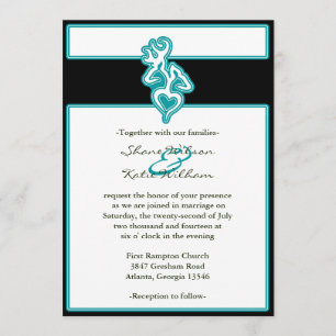 Turquoise Custom Outline Colour Invitation