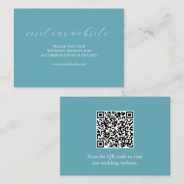 Turquoise Customised Wedding Insert Cards (Front/Back)