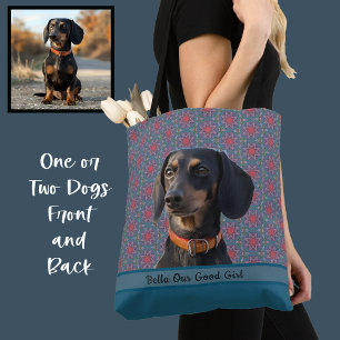 Turquoise Cute Photo Gift Dog Lover Mum Grandma  Tote Bag
