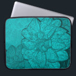 Turquoise Dahlia Floral Pattern Laptop Sleeve<br><div class="desc">This modern turquoise floral neoprene laptop sleeve features a stunning abstract floral design highlighting the beauty of the dahlia flower in a monochromatic colour palette of turquoise, aqua and teal. A bold turquoise dahlia is the focal point of this maximalist design, framed by two darker dahlia flowers on a patterned...</div>