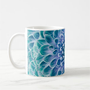 Turquoise Dahlia Flower Macro Background Coffee Mug