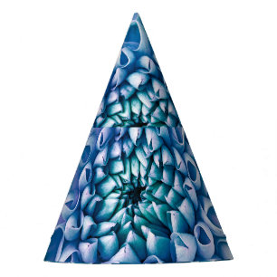 Turquoise Dahlia Flower Macro Background Party Hat