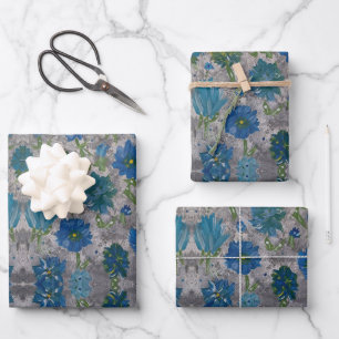 Turquoise Daisy Floral Wrapping Paper