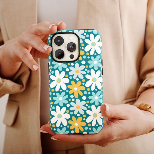 Turquoise Daisy Flower  | iPhone 14 Case-Mate Case (Creator Uploaded)