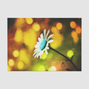 Turquoise Daisy with Gold Bokeh  Tissue Paper