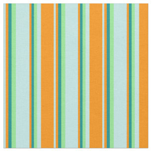 Turquoise, Dark Orange, Dark Cyan & Light Green Fabric