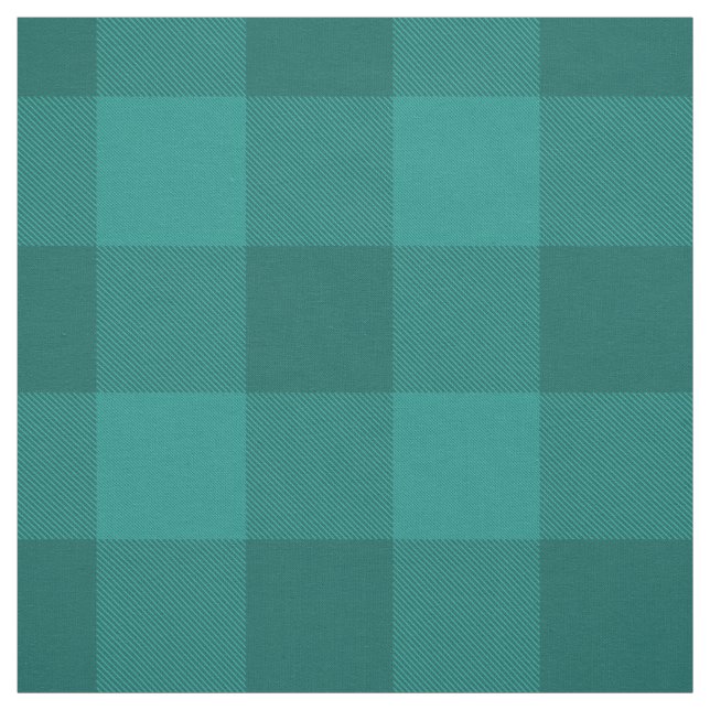 turquoise dark teal chequered plaid fabric (Swatch)