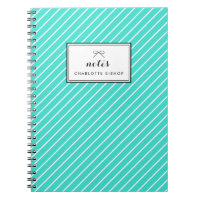 Turquoise Diagonal Stripes Pattern Personalised