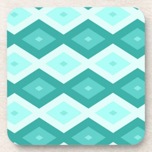 Turquoise diamond pattern coaster
