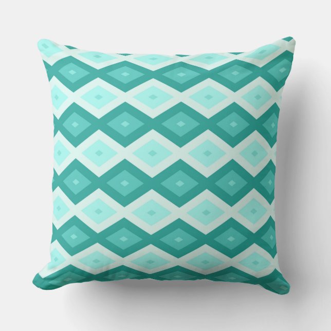 Turquoise diamond pattern cushion (Front)