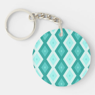 Turquoise diamond pattern key ring