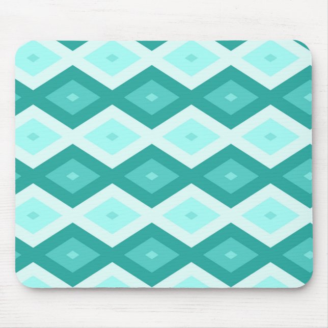 Turquoise diamond pattern mouse pad (Front)