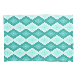 Turquoise diamond pattern pillowcase