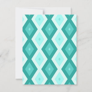 Turquoise diamond pattern RSVP card