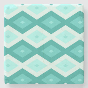 Turquoise diamond pattern stone coaster