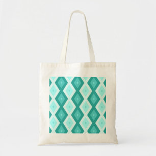 Turquoise diamond pattern tote bag