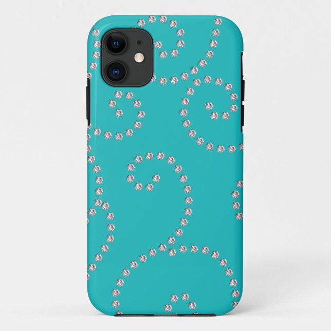 turquoise diamond swirls Case-Mate iPhone case (Back)
