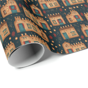 Turquoise Door Christmas Gift Styling Wrapping Paper