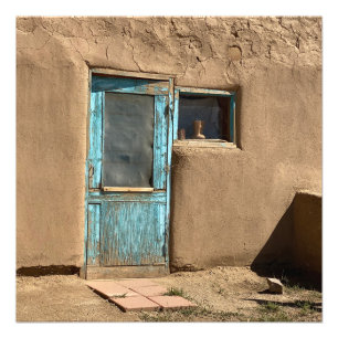 Turquoise Door Taos Pueblo Photography Photo Print