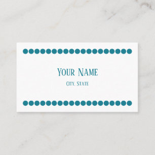Turquoise Dots Minimalist Name Business Cards