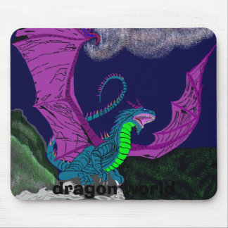 turquoise dragon5, dragon world mouse pad