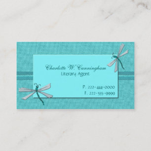 Turquoise Dragonflies Custom Business Card