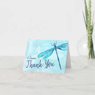Turquoise Dragonfly Thank You Card